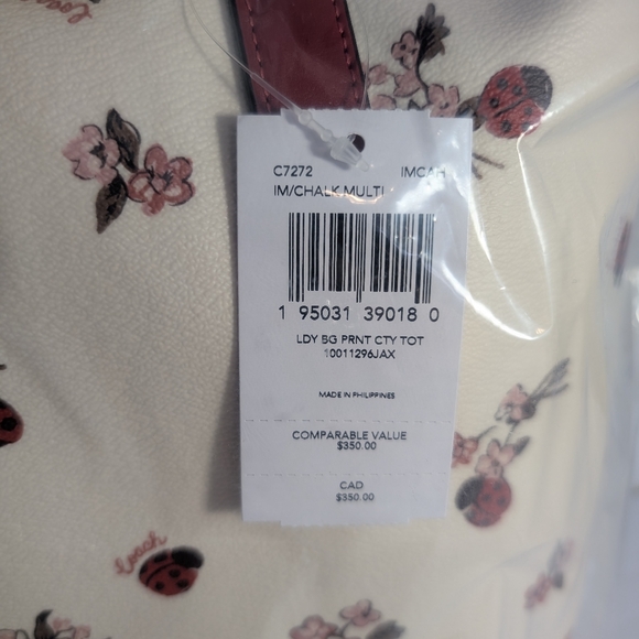 NWT coach Ladybug and flower bag on white - Picture 3 of 5